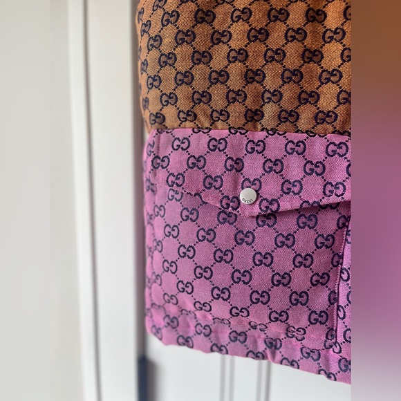 Gucci $2600 GG Logo Jacquard Cotton Canvas Down Multicolor Colorblock Vest 46 - Picture 5 of 14